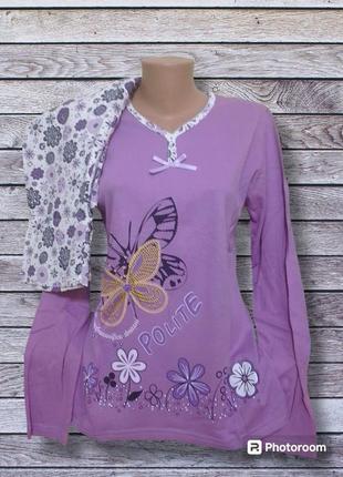 Піжама жіноча бавовна інтерлок, турція, штани, реглан