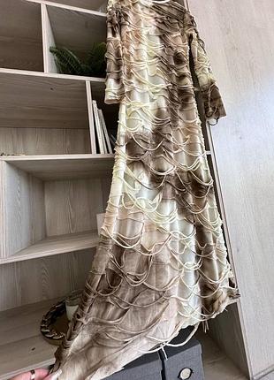 Платье длинное diesel tie dye тай дай рваное с длинными рукавами