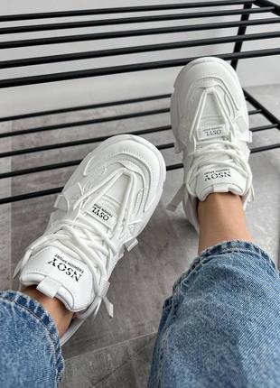 Білі жіночі кросівки на високій платформі💔