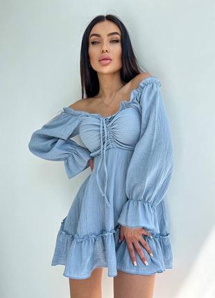 Легка жіноча блакитна сукня🌊