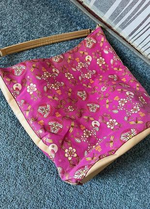 Сумка шоппер трикотажная плотная в цветочный принт anna sui4 фото
