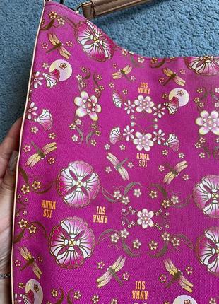 Сумка шоппер трикотажная плотная в цветочный принт anna sui3 фото