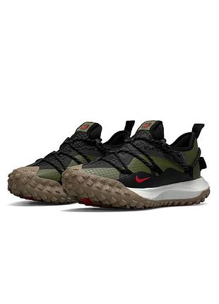 💎чоловічі кросівки nike acg mountain fly low khaki black / демісезонні / весняні, літні, осінні / текстиль, шкіра, замша /