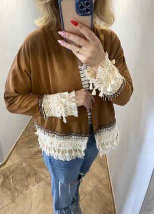 Куртка пиджак из искусственной замши5 фото