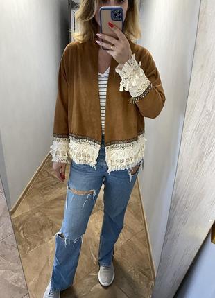 Куртка пиджак из искусственной замши7 фото