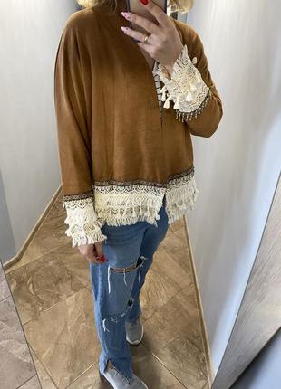 Куртка пиджак из искусственной замши2 фото