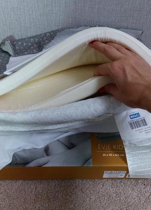 Подушка детская ортопедическая wellpur evje kids 26x40x6/5см. новая.