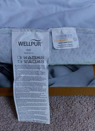 Подушка детская ортопедическая wellpur evje kids 26x40x6/5см. новая.