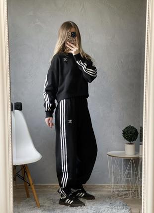 Adidas новый спортивный костюм адидас женский черный джоггеры свитшот спортивные штаны худи