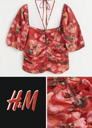 Красивая блуза топ в цветочный принт h&m этикетка
