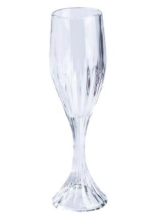 Келих для шампанського високий скляний прозорий2 фото