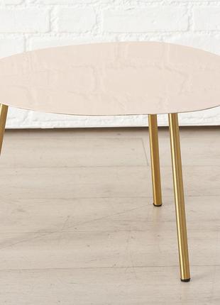 Журнальный столик вилла золотой металл светло-розовый верх h36см w50см гранд презент 1017730-2м