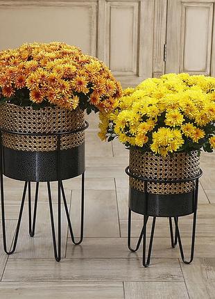 Набор кашпо (2 шт) для цветов из металла на ножках гранд презент 92134