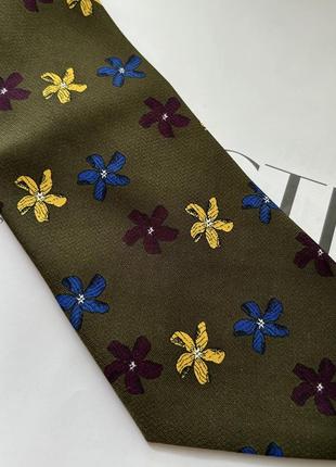 Грузовой галстук в цвете хаки в цветок2 фото