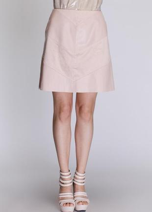 Комбинированная юбка zara пудрового цвета3 фото