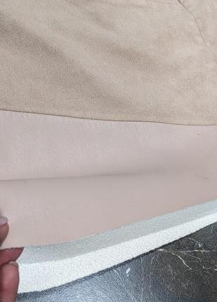 Комбинированная юбка zara пудрового цвета5 фото
