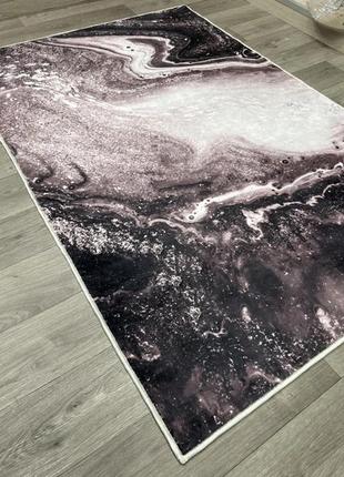 Універсальний килим 1.2x1.8 м на гумовій основі digital bamboo коричневий мармур е1402 фото