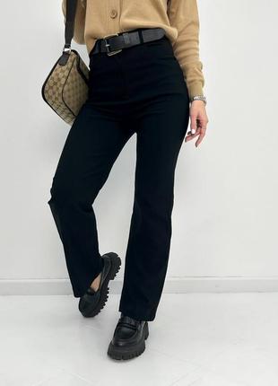 Женские брюки-палаццо с джинс-бенгалина джинсы высокая посадка4 фото