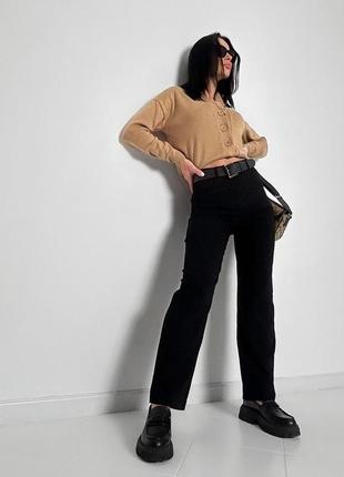 Женские брюки-палаццо с джинс-бенгалина джинсы высокая посадка
