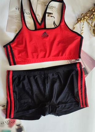 Adidas спортивний комплект білизни топ шорти m 38 40