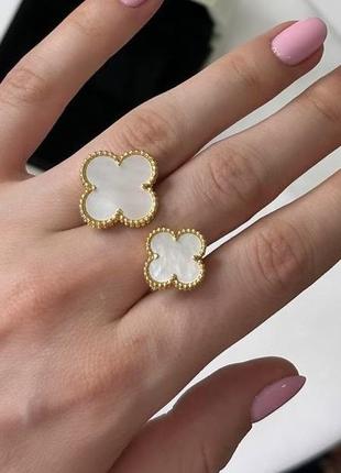 Серебряная кольца колечко в стиле van cleef