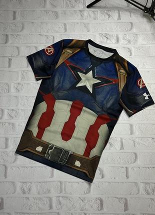 Футболка under armour avengers captain america компресійна l оригінал майка1 фото