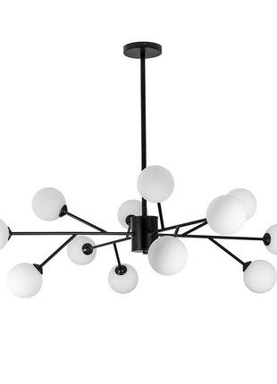 Люстра лофт з білими кулями levistella 7529806-12 bk+wh
