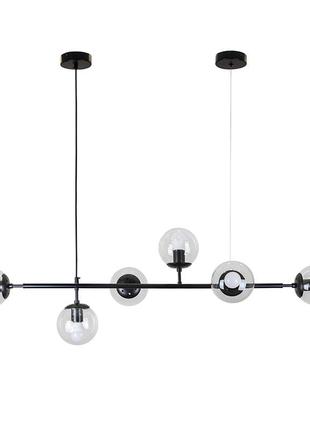 Люстра в сучасному стилі з круглими плафонами levistella 7529802-6 bk+cl