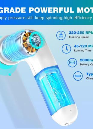 Вращающийся электрический скребок, перезаряжаемый беспроводной скребок для душа с 7...