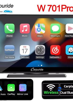 Беспроводной apple carplay, android auto, автомобильный, стереосистема 7 дюймов 1080p, сенсорный экран