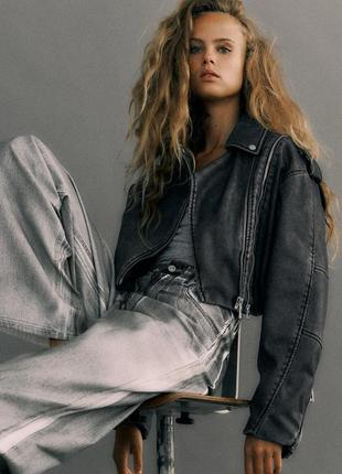 Косуха черно серая выверенный цвет трендовый укороченная зара zara