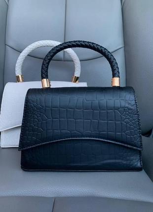 Женская сумочка кросс-боди elegance черная с ремешком эко-кожа