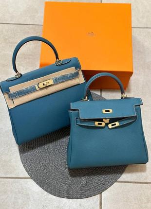 Кожаная сумка в стиле hermes kelly