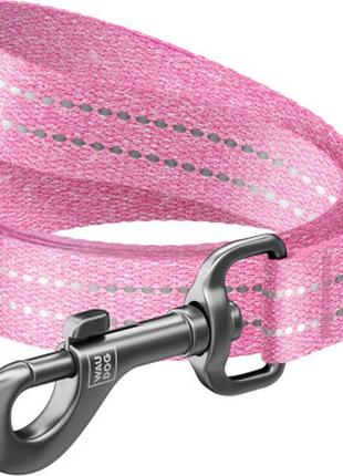 Повідець для собак waudog re-cotton світловідбивний l-xxl ш 25 мм д 150 см рожевий (40167)1 фото
