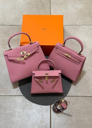 Кожаная сумка в стиле hermes kelly