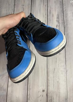 Кросівки nike air jordan 1 low black blue2 фото