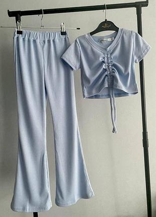 Костюм затяжка блакитний короткий рукав