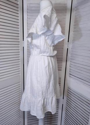 Біле плаття  лен/ котон2 фото