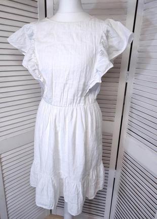 Біле плаття  лен/ котон7 фото