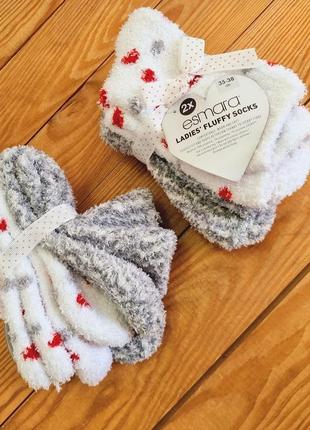 Жіночі шкарпетки esmara®, теплі та м'які, 2 пари, розмір 35-38 колір білий, сірий