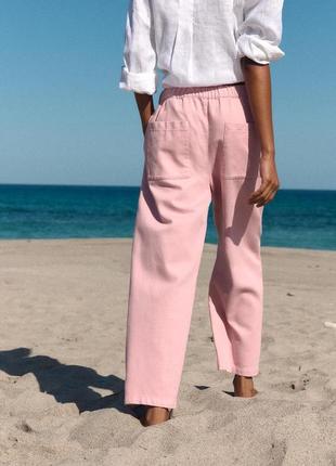 Розовые женские брюки zara new4 фото