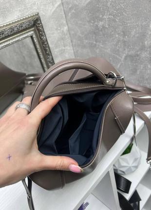 Жіноча стильна та якісна сумка з еко  шкіри капучіно7 фото