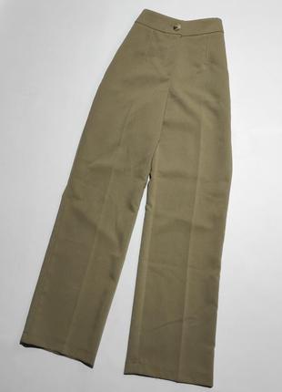 Песочные бежевые базовые широкие брюки брюки палаццо прямые костюмные3 фото