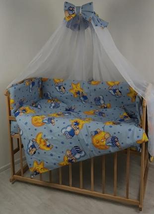 Набор детского постельного белья "мишки на месяцы" 🐻🌛2 фото
