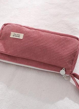 Вельветовий пенал корейська канцелярська ручка пенал великої ємності багатофункціональний пенал