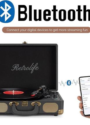 Виниловый проигрыватель в стиле чемодана retrolife уценка6 фото