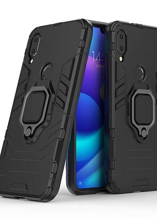 Чехол fiji ring для xiaomi mi play бронированный бампер с кольцом подставкой черный