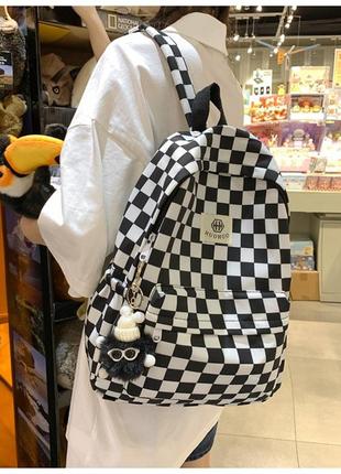 Рюкзак в клетку клеточку для мальчика девочек подростковый детский для школы института университета универа