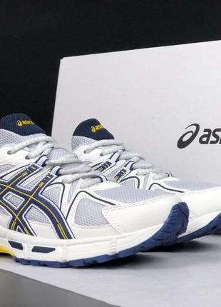 Кросівки жіночі підліткові asics gel kahana 8  білі із синім3 фото