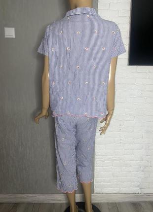 Пижама в мелкую полоску с укороченными брюками george, xxl-xxl 52-54р2 фото
